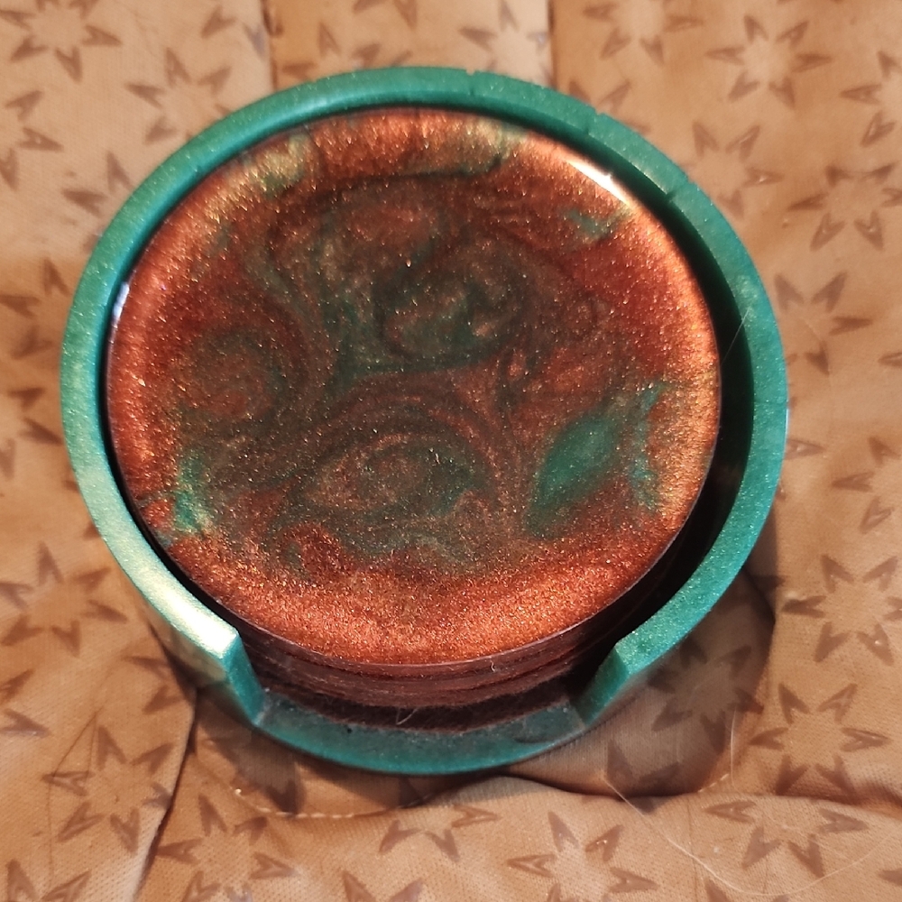 Shimmering Copper and Teal Eyeshadow